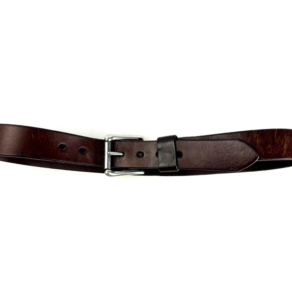 Brave Leather Thick Cowhide Italian Leather Classic Chocolate Brown Belt • S/M - Picture 8 of 10